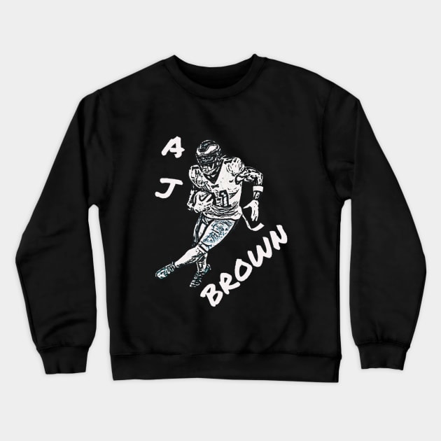 AJ Brown Player Highlight Crewneck Sweatshirt by AllTeesPhilly